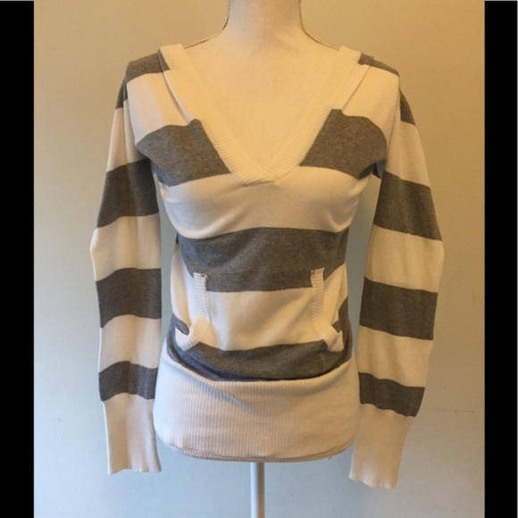 Pink Rose Tops - Pink Rose hoodie long sleeve sweater gray white